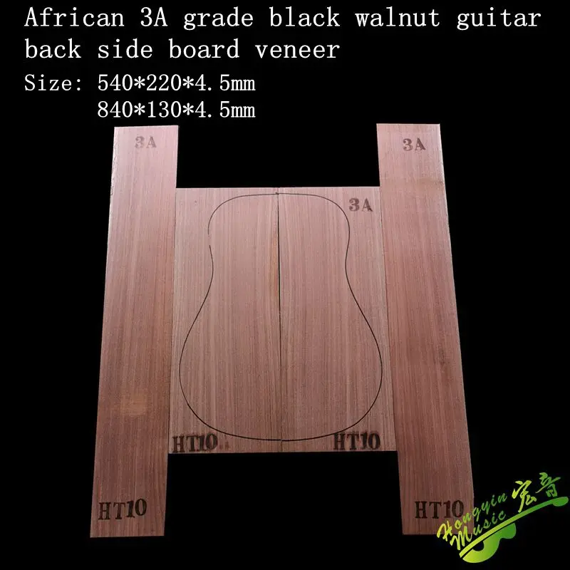 Africa imported 3A grade black walnut ebony guitar full veneer back side guitar production material Shandong Hongyin