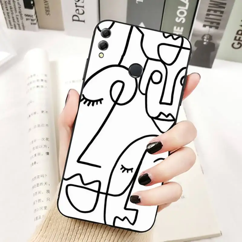 FHNBLJ Artistic Face Letter Phone Case for Huawei Honor 8 9 10 5A 30 20 pro lite 8X 8C