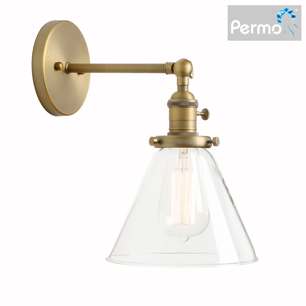 Permo 7.3'' Lejek Szklana Lampa Ścienna Kinkiet do domu nowoczesny kinkiet E27 sypialnia oprawy lampowe vintage loft wystrój salonu