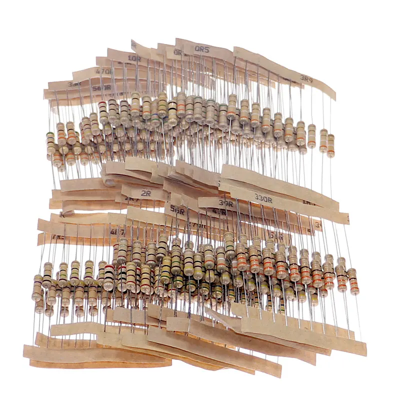 300pcs/lot 30values x 10pcs 1W Resistor Kit 5% 0.1R - 750 ohm Carbon Film Resistance pack