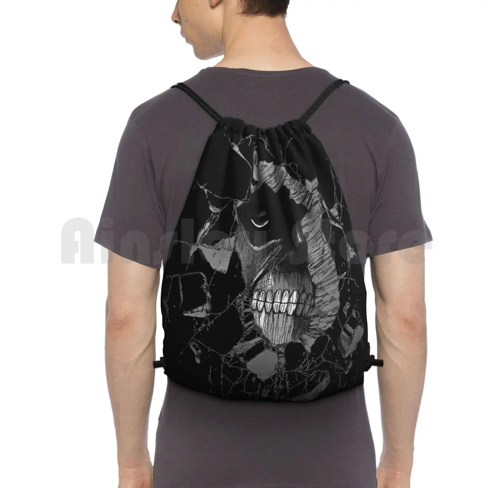 

Titans In The Walls | Attack On Titan | Shingeki No Kyojin Anime Backpack Drawstring Bags Gym Bag Waterproof Anime