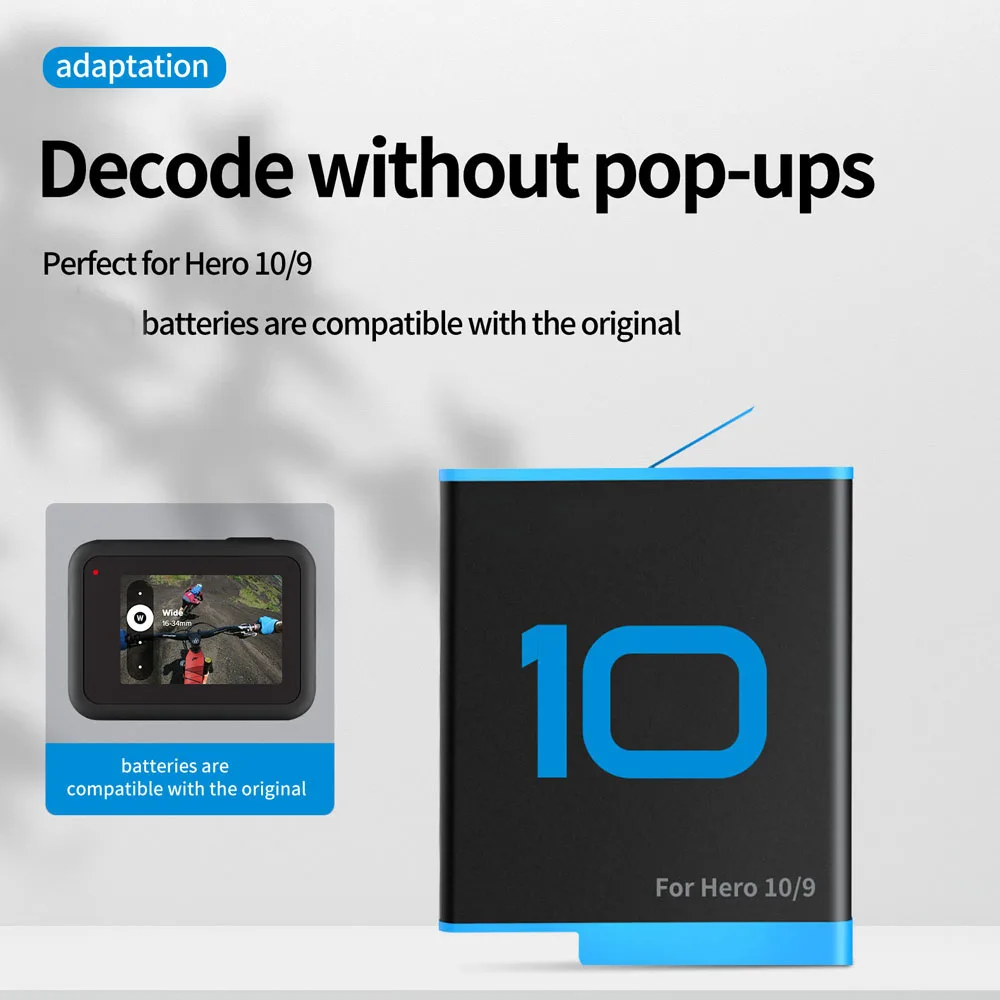 TELESIN ل GoPro بطل 10 9 تخزين سريع شاحن بطاريات صندوق 3 قطعة 1800 مللي أمبير بطارية ل GoPro 10 بطل 9 عمل اكسسوارات