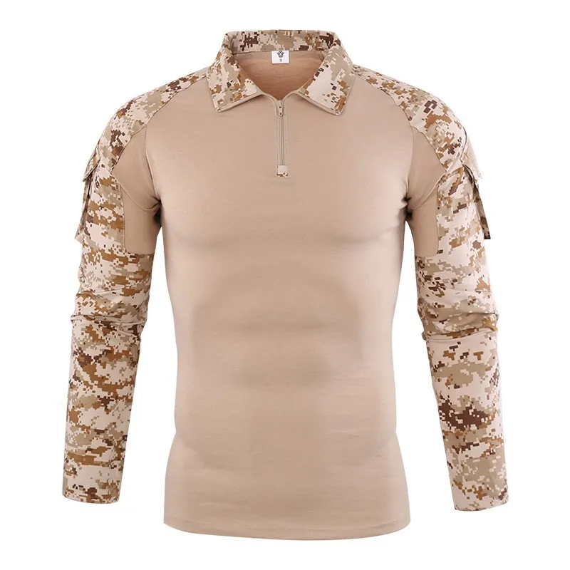 5XL Plus Size Fans Long Sleeve  Training Shirt Men Outdoor Hiking Shooting Camouflage Shirt Clothes