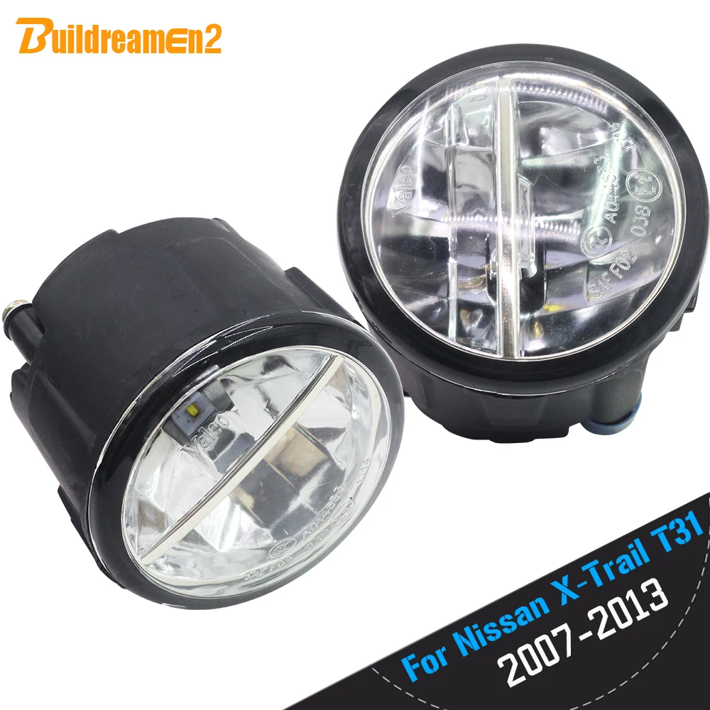 Buildreamen2 For Nissan X-Trail T31 Closed Off-Road Vehicle 2007-2013 Car LED Bulb Fog Light DRL Daytime Running Light 12V