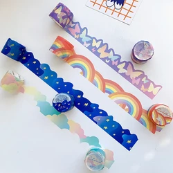 Carino arcobaleno nuvola stelle tulipano Ins Washi nastri Deco nastro adesivo Album fotografico fai da te arti e mestieri Scrapbooking diario di cancelleria