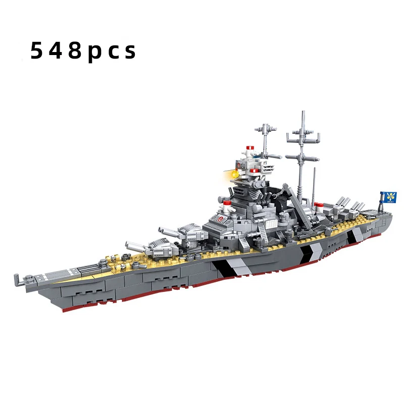 Battle Ship Ww2 Military Missouri Destroyer Warship Aircrafted Carrier Navy Building Kits Blocks Kids Toys Bricks Set Frigate