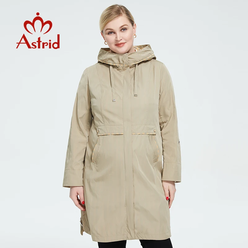 Astrid 2022 Spring Autumn Women's Trench Coat Women Jacket Oversize Zipper Outerwear Female Long Solid Slim Windbreaker AS-9007