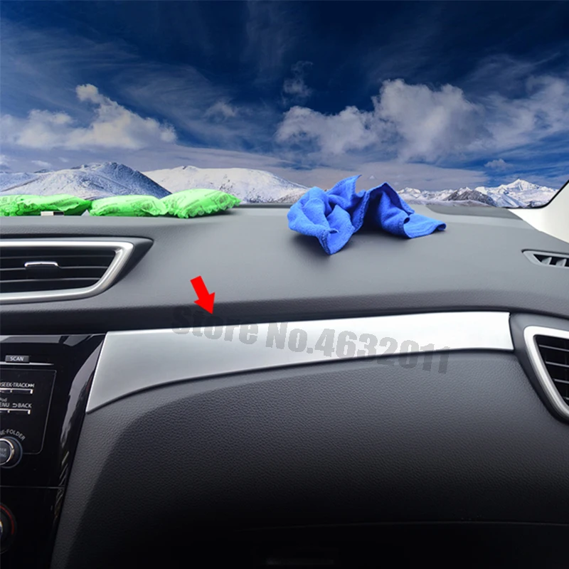 For Nissan Qashqai J11 X-Trail T32 2014-2018 ABS Matte/Carbon Fibre Center Console Panel Strip Cover Trim accessories 1pcs