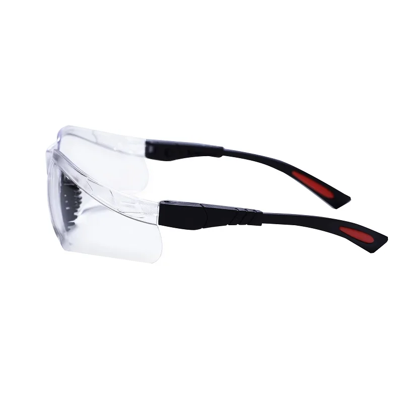 Safety Glasses with Clear Anti Fog Scratch Resistant Wrap-Around Lenses and Non-Slip Grips, UV Protection. Adjustable