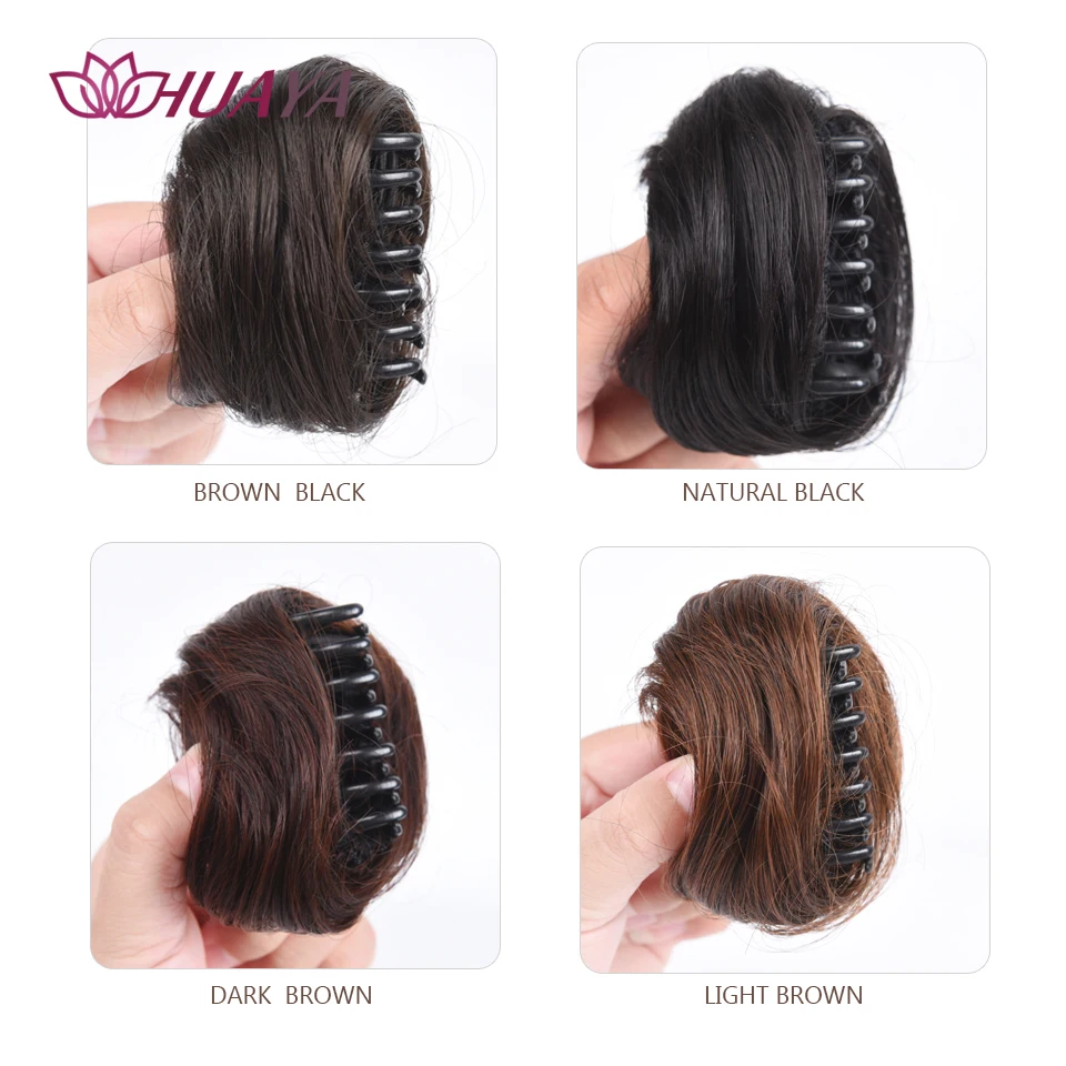 HUAYA-moño de pelo sintético con Clip, banda elástica, extensión de moño desordenado, coletero para mujer y niño