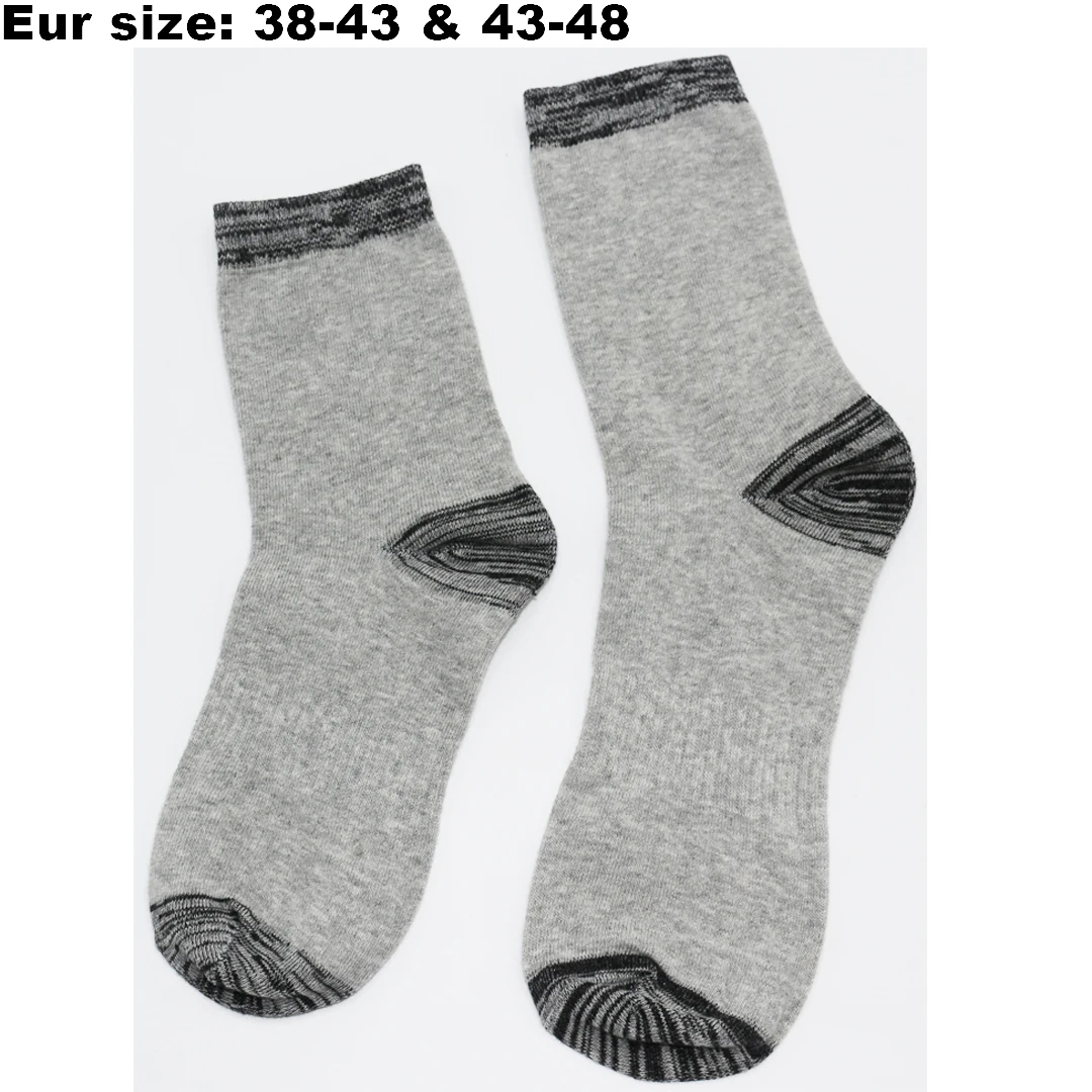 5Pairs/Lot Men Socks Autumn Winter Thick High Quality Casual Running Black Sports Socks White Male Long Socks Plus Size EU 38-48