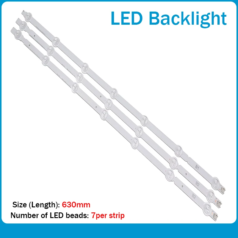 Baru 1set = 3 buah * 7LED 630mm Strip lampu latar LED untuk Strip B1 B1/B2-Type Strip llc320due SF R1