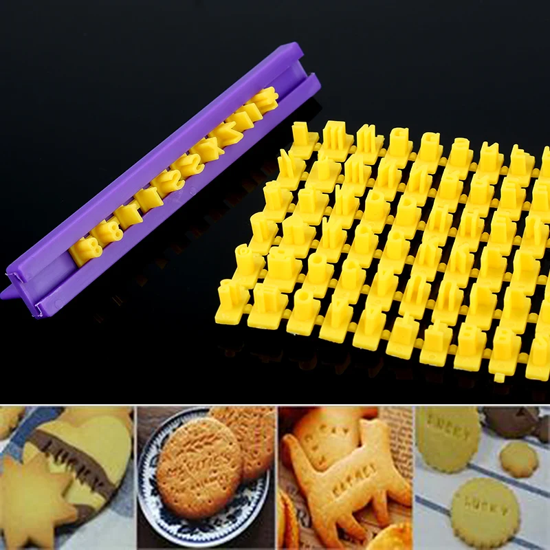 Alphabet Mold Cookies Cutter Biscuits Baking Printing Number Word Press Stamp Baking Mould Curling Embossing Mold Cake DIY Tool