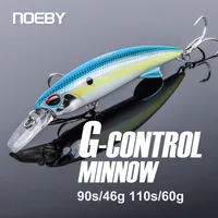 Noeby-Señuelos de pesca de pececillo de hundimiento pesado, 90mm, 46g, 110mm, 60g, cebo Artificial Wobbler de fundición larga, señuelo de pesca de agua salada