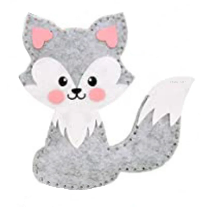 

2021 New Fox puppet felt woven toy Cutting Dies Wooden Knife Die Compatible With Most Manual Die Cut Cutters