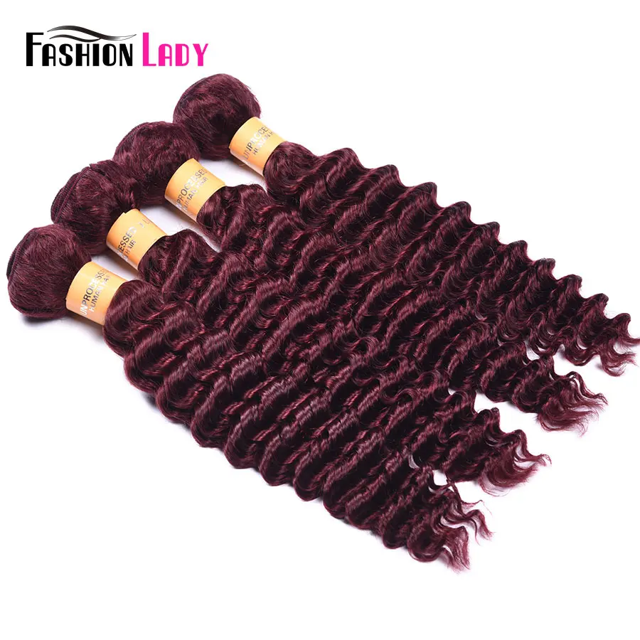 Di modo Della Signora Pre-di colore Rosso Dei Capelli Umani Indiani Fasci di Rette 99j Estensioni Dei Capelli 1/4 Fasci Per Confezione Non- dei Capelli di remy Bundle