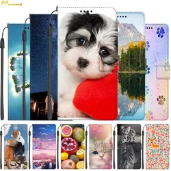 Leather Cases For Samsung GALAXY S24 Plus Luxury Wallet Cats Flip Cover For Samsung S24 Ultra Book Case Card Slots Phone Bags