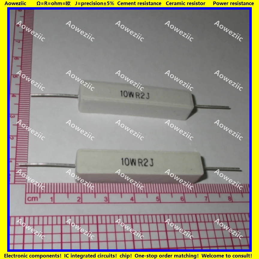 

10Pcs RX27 Horizontal cement resistor 10W 0.2 ohm 0.2 RJ 10WR2J 10W0R2J ohm Ceramic Resistance precision 5% Power resistance