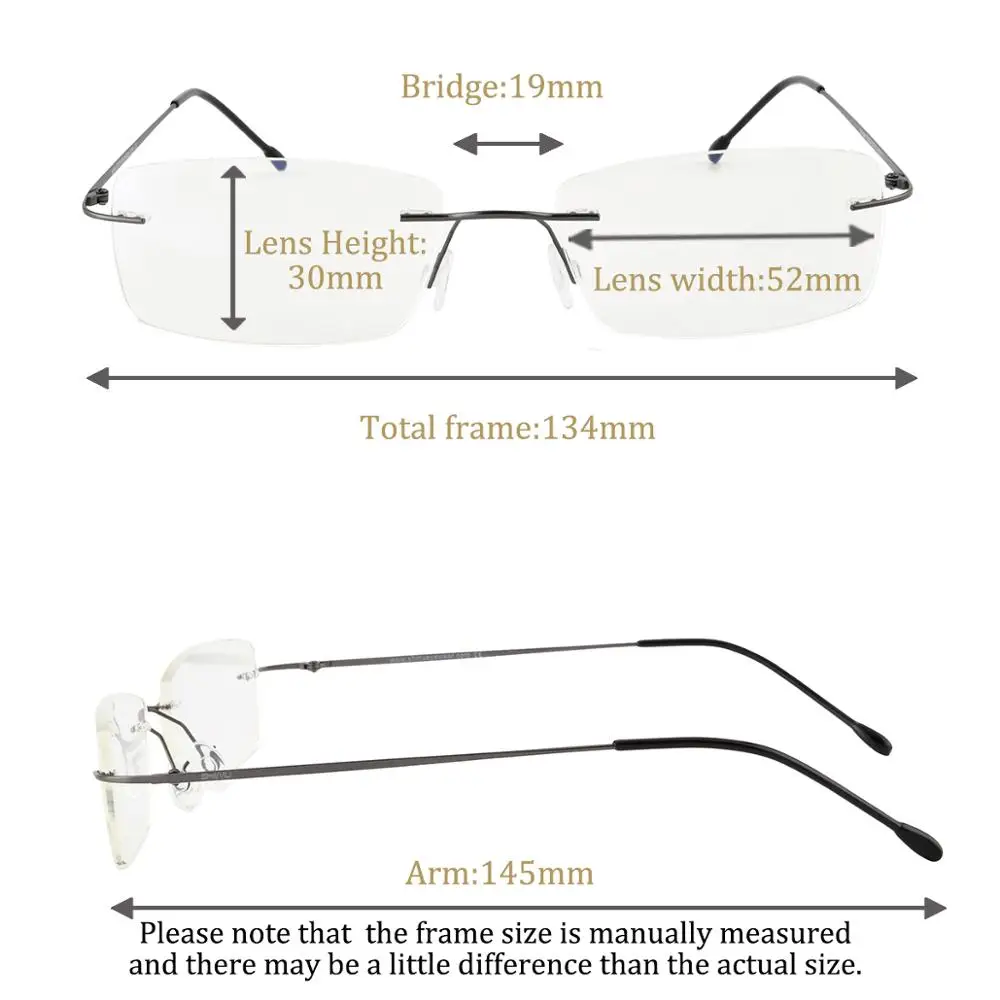 SHINU titanium glasses rimless frame men custom prescription glasses myopia diopter near and far multifocal  MR 8 resin lenses