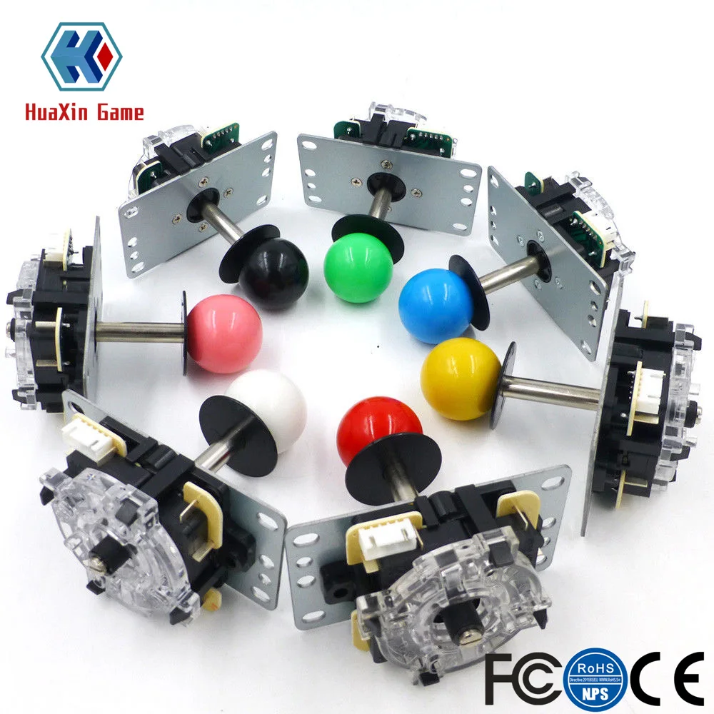 2 PCS Copy Sanwa 5Pin 8Way Joystick With Circuit Board For Arcade Game Console High Quality Multi Color Red Blue Yellow Green