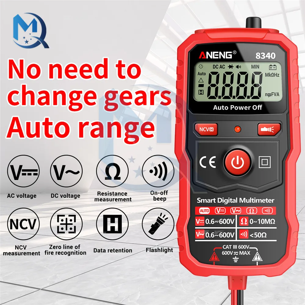 Multimetro 8340 multimetro tascabile penna intelligente digitale automatica anti-combustione multimetro integrato 1999 AC NCV Tester