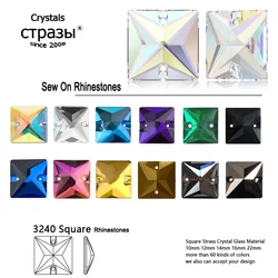 6A Square Strass Sew On Stone Mix Color Crystal Glass Rhinestones Sewing Rhinestone Jewel Accessories DIY Garment Dress Making