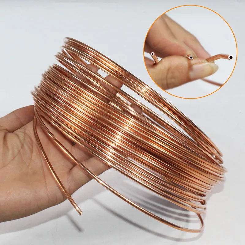 Tubo de cobre fino de 10m para aire acondicionado, tubo suave de cobre 99.9% T2, refrigeración artesanal