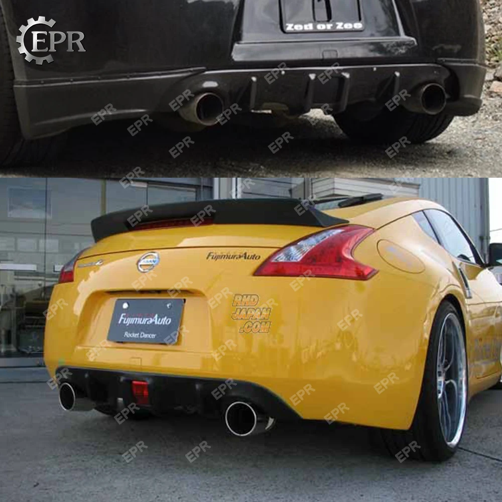 For Nissan 370Z Z34 2009+ OEM Rear Bumper Diffuser Body Kit Tuning Part For 370Z Racing Under Spoiler Carbon Fiber Diffuser Lip