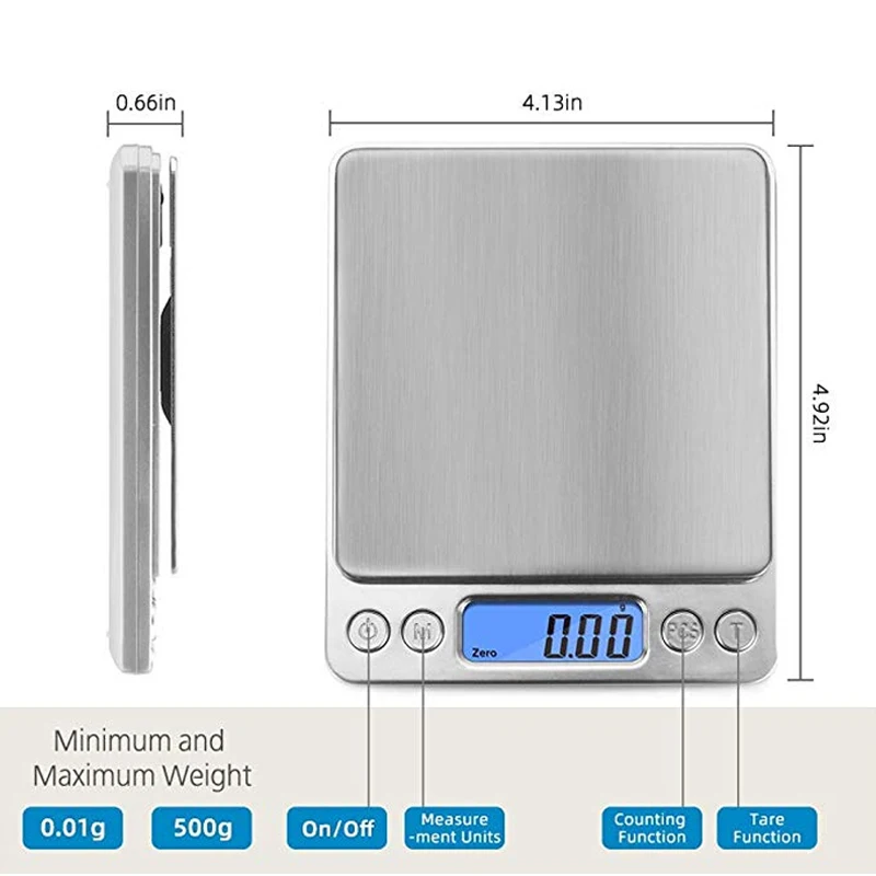 0.01g/0.1g Precision LCD Digital Scales 500g/3000g Mini Electronic Grams Weight Balance Scale for Tea Baking Weighing Scale