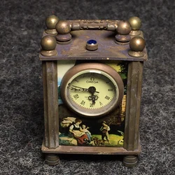 Chinese home small clock decoration pure copper mechanical watch old watch home clock decoration seat clock winding