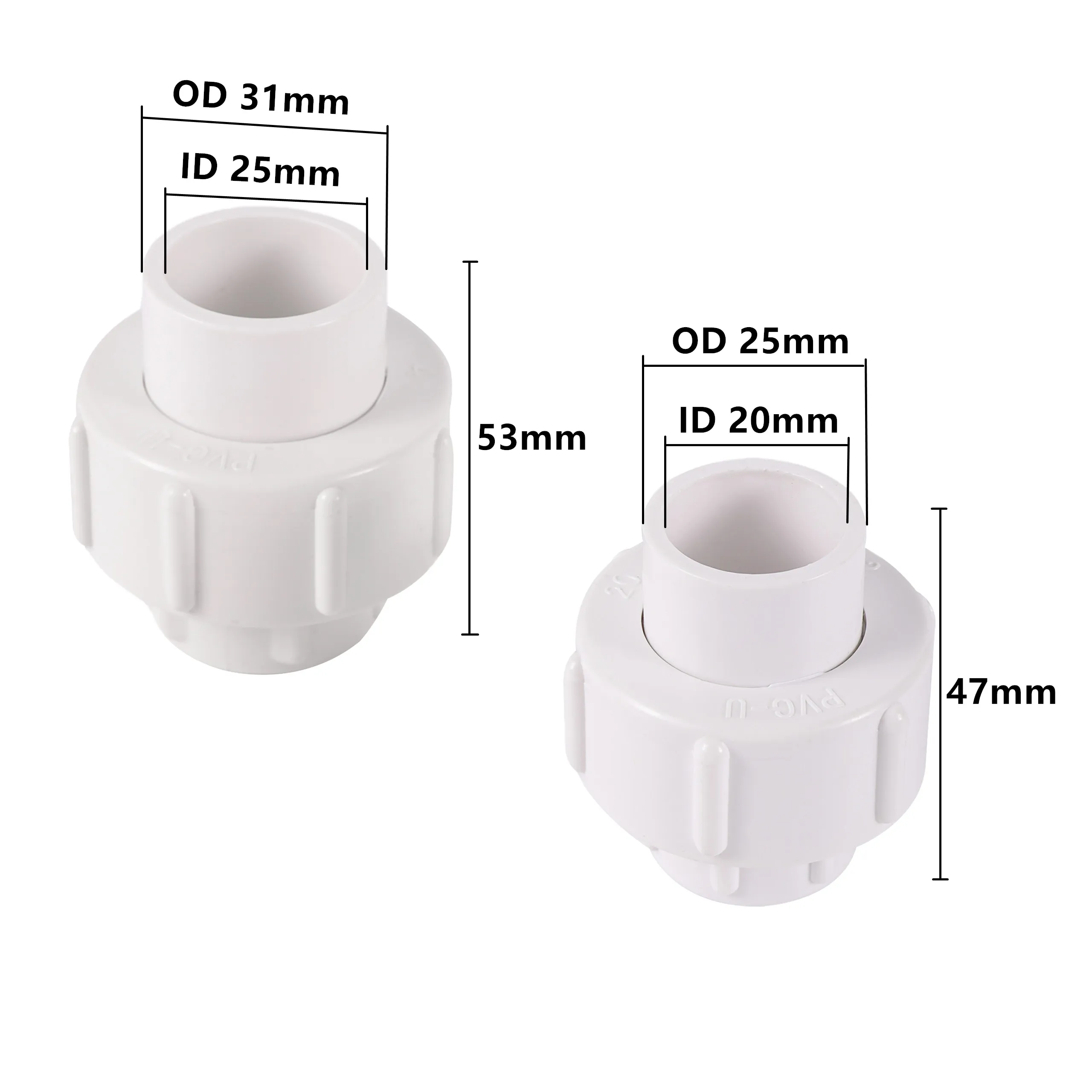 1pc PVC 20mm 25mm   Pipe Union Connector for Garden Irrigation Water Tank Joint Water Pipe Straight Connector