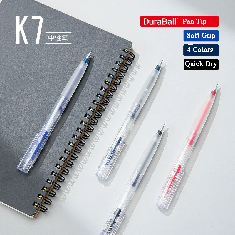 

Kaco K7 Gel Pen Retractable Ballpoint Pens Pучка Caneta 0.5MM Blue/Black/Red Ink Office School Stationery Supplies for Writing