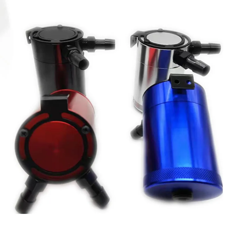 SPSLD Durable Racing Baffled 2-Port Oil Catch Can Tank Auto Vehicle Replacement Air-Oil Separator Waste Gas Oil Recover Pot