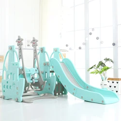 IMBABY Kids Birthday Gift Multifunctional Household Baby Slide Swing and Ball Frame Combination Children Indoor Slide With Music