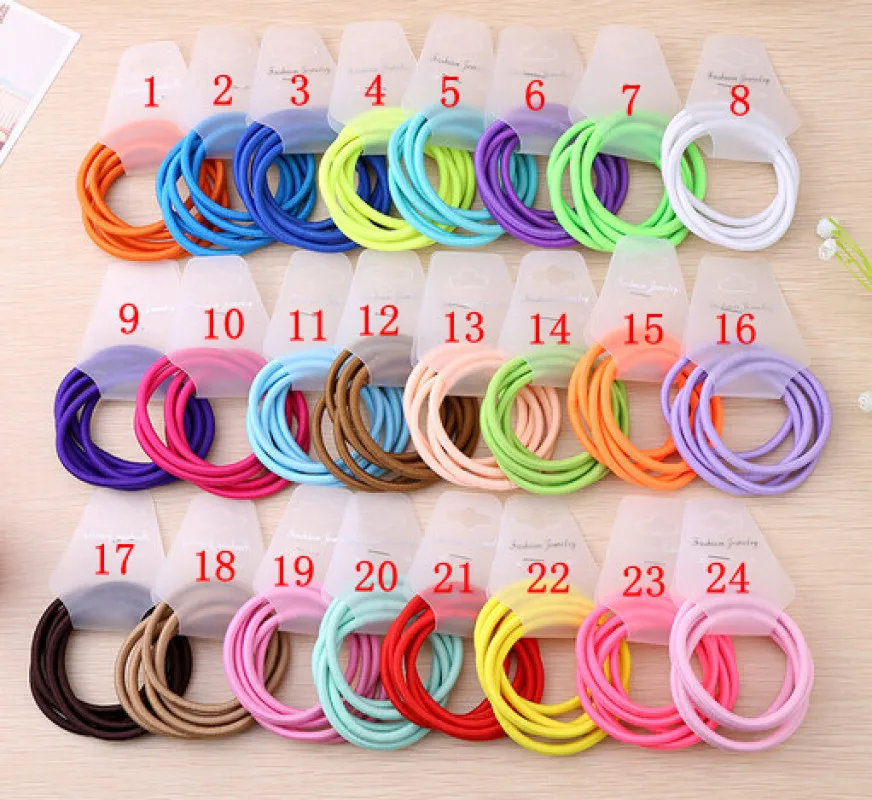 Free Shipping 2020 New Wholesale 4mm Thickness Women Girls Hair Accessories Hair Bands Elastic Ropes Ties Ponytail Holder