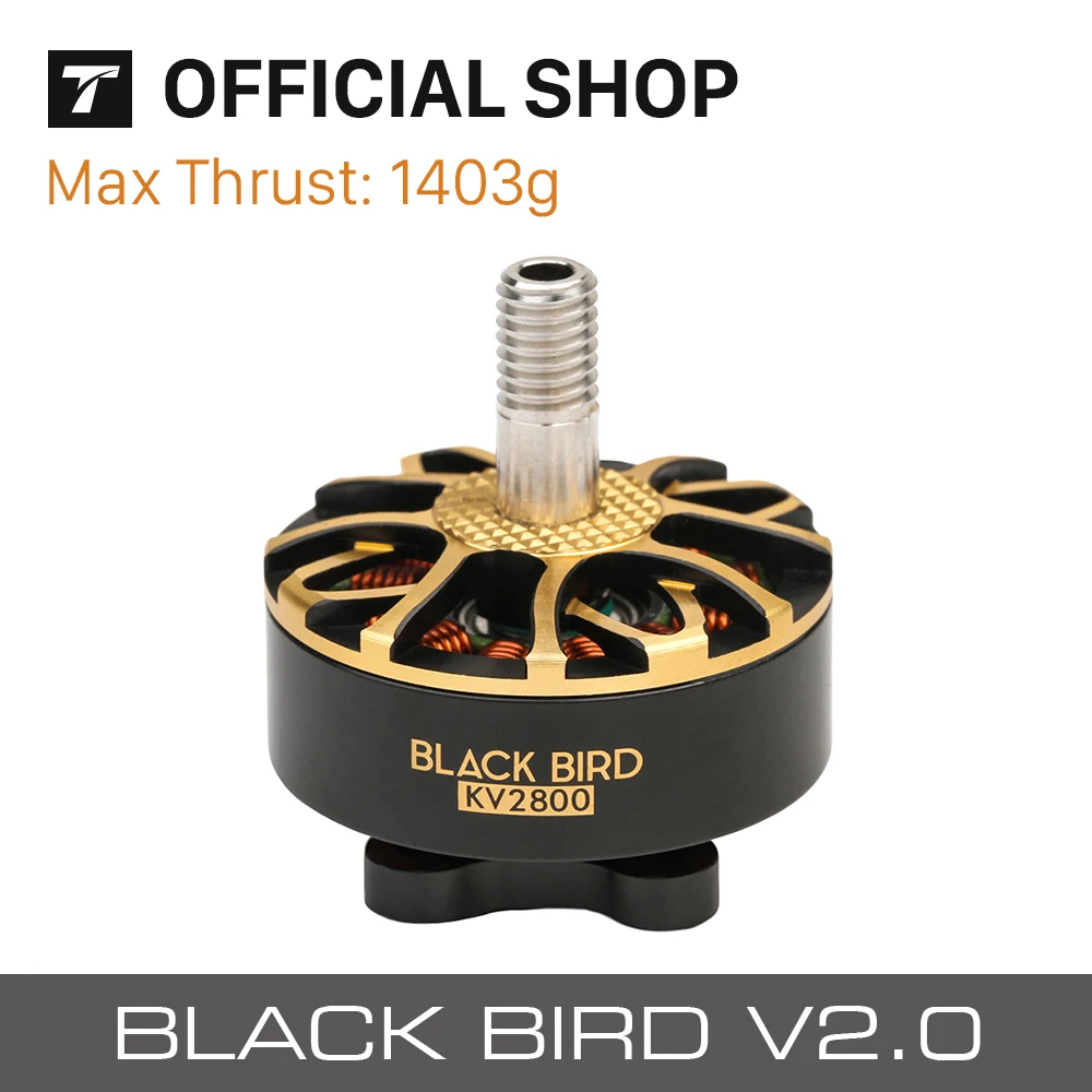 

T-motor FPV Champion Co-brand BLACK BIRD V2.0 Brushless Motor KV1950 KV2800 for FPV Freestyle version Competition Racing Drone