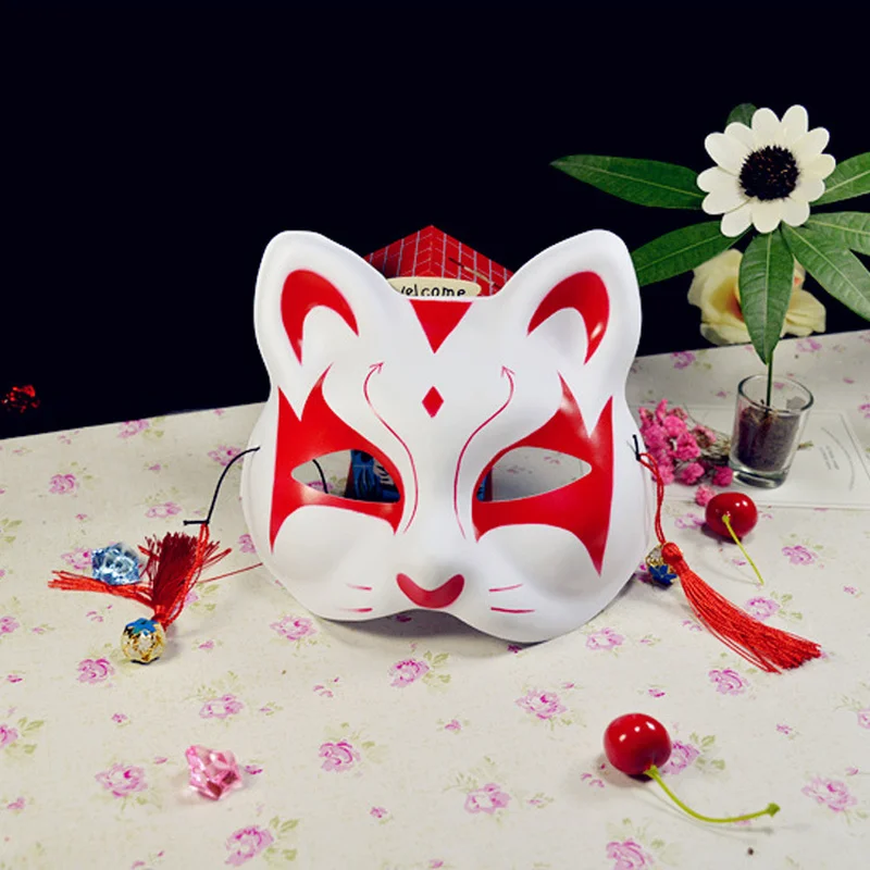 

Japanese Anime Mask Custom Cat Mask Natsume's Book of Friends Fox Mask Halloween Cosplay Party Masks Half Face 10 Pcs/Lot