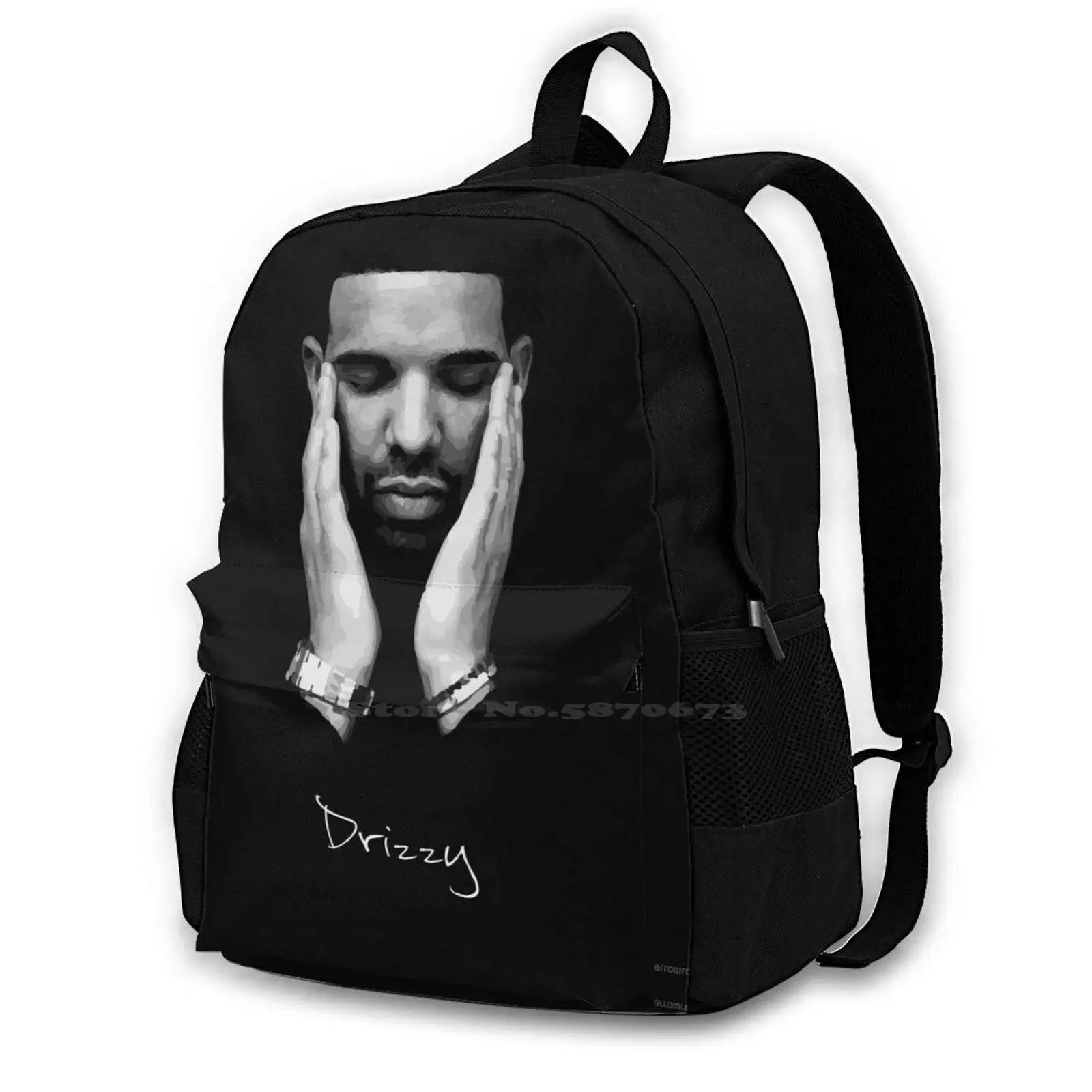 Drke Drizzy Rapper Black And White Backpacks For School Teenagers Girls Travel Bags Drake Drizzy Rapper Drake Drizzy Drake