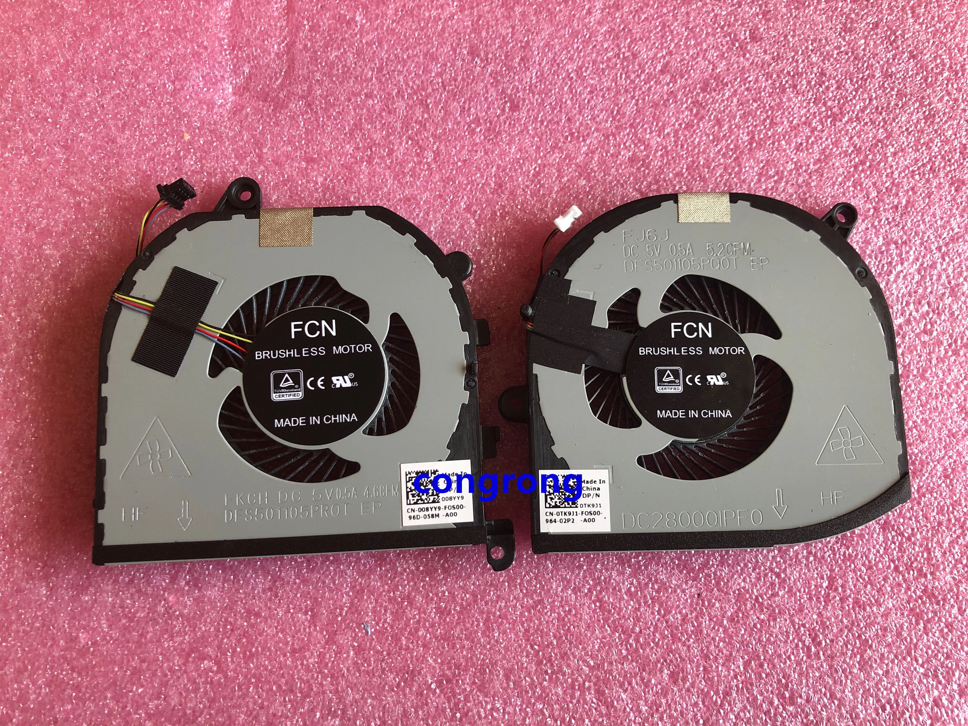 CPU GPU Cooling Fan For Dell XPS 15 9570 Precision 5530 M5530 fan Cooler 08YY9 TK9J1 DC 5V 0.5A MV340 0MV340