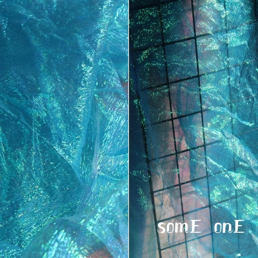 

Crepe Tulle Fabric Mint Blue DIY Summer Skirts Stage Doll Scarf Decor Party Wedding Dress Designer Fabric