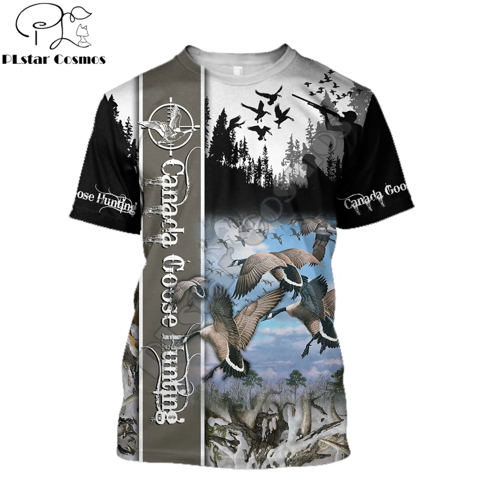 2021 Summer Hipster Men t-shirt Duck/wolf/deer hunting 3D Printed Harajuku Short sleeve T shirt Unisex Casual tops TX0175