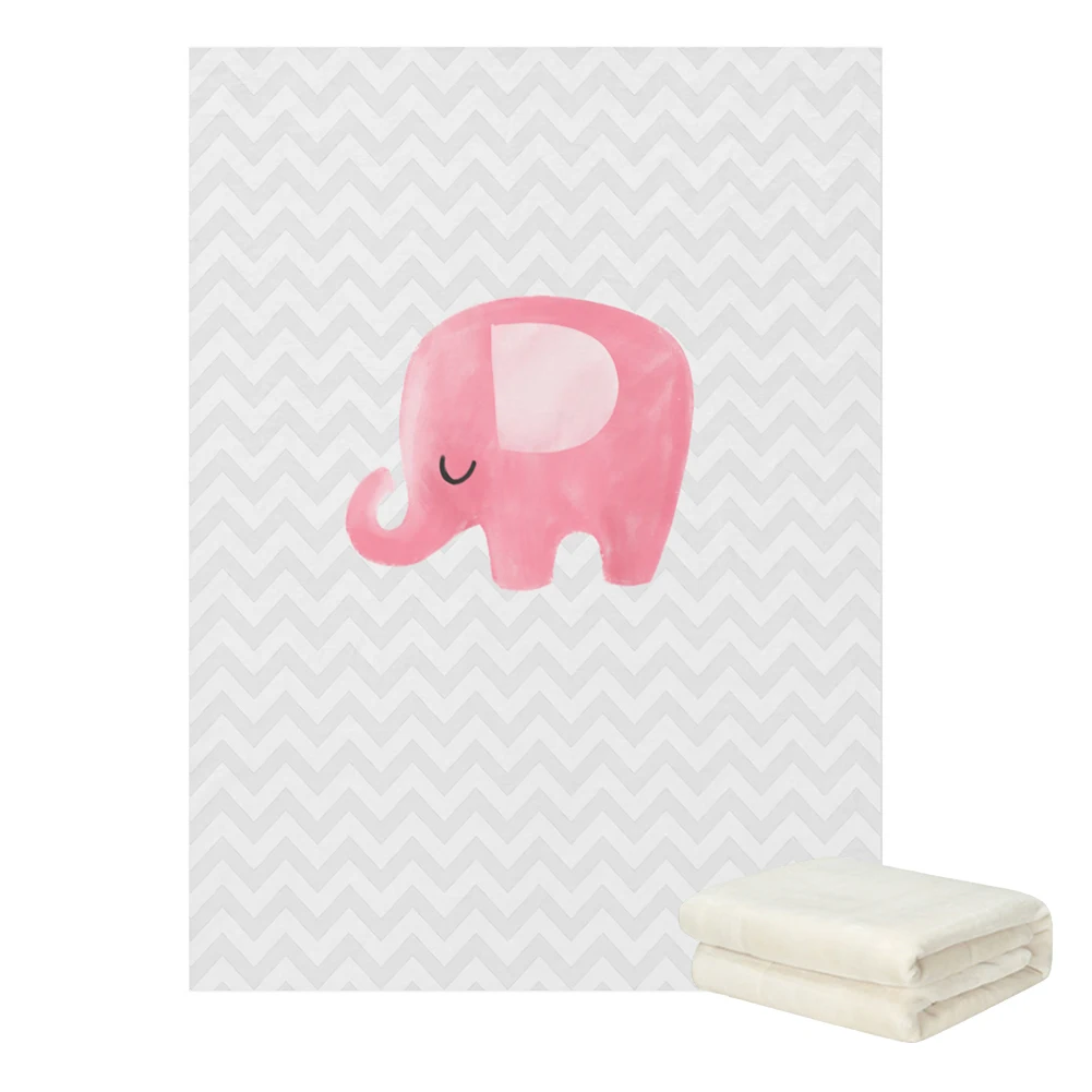 LVYZIHO Personalized Stripe Pink Elephant Blue Elephant Baby Boy/Girl Blanket - 30x40 / 48x60 / 60x80 Inches - Fleece Blanket