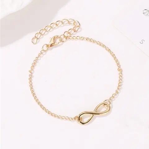 L040 caliente minimalista Punk Vintage Bijoux moda encanto infinito 8 pulseras para mujeres regalo hombres cadena pequeños brazaletes joyería barata
