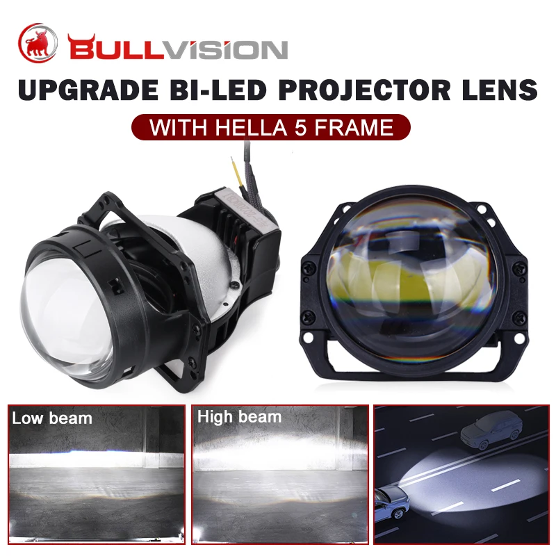 

Линзы для автомобильных фар, 3,0 дюйма, 6000 лм, 9005 K светодиодный H4 H7 9006 HB3 HB4, 12 В