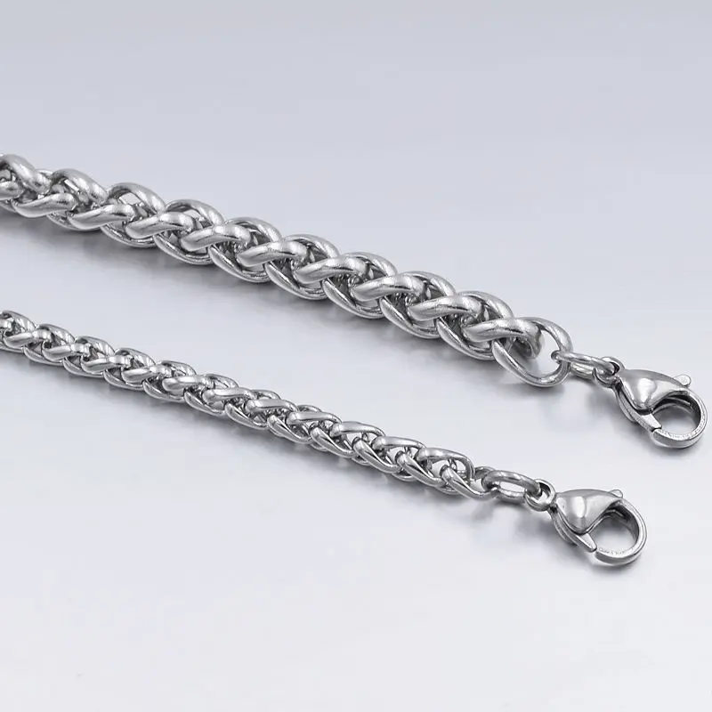 3/4/5/6/8MM Edelstahl-Handkettenarmband für Damen und Herren, wasserdichter Schmuck – Detail 6