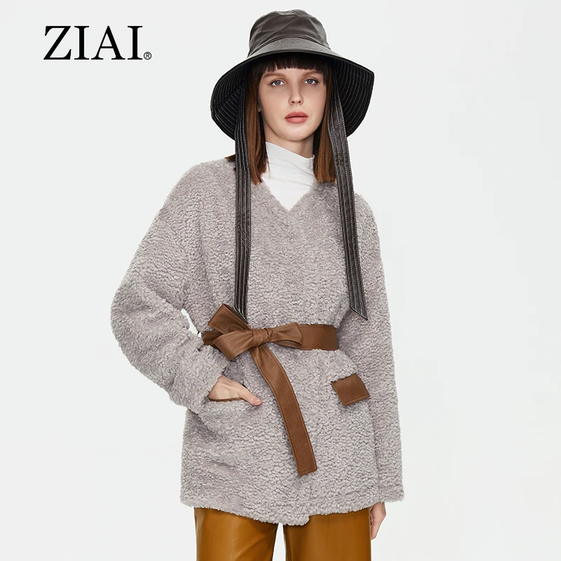 ZIAI Teddy Coat Women Faux Fur Coats Long Sleeve Jackets Autumn Winter Loose tops Warm Over size Female Jacket Casual Parka