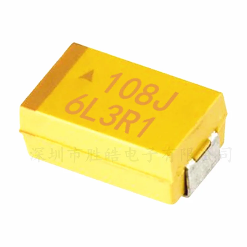 10pcs/lot Chip Tantalum Capacitor 6V 1000UF 6.3V E Type 7343 108J Bile Capacitor Bile Capacitor Yellow Polarity High Quality