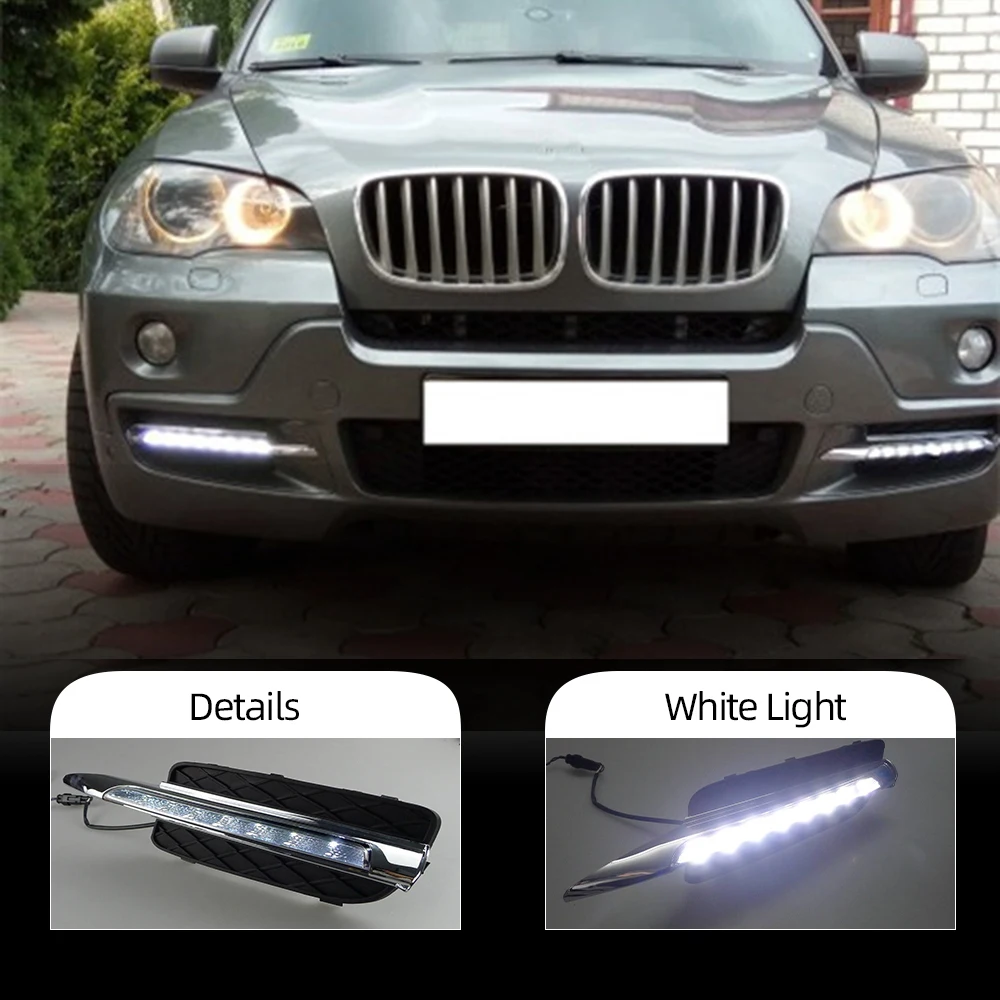 CSCSNL 1 Set DRL Daytime Running Lights Daylight Car LED Fog head Lamp cover For BMW X5 E70 2007 2008 2009 2010