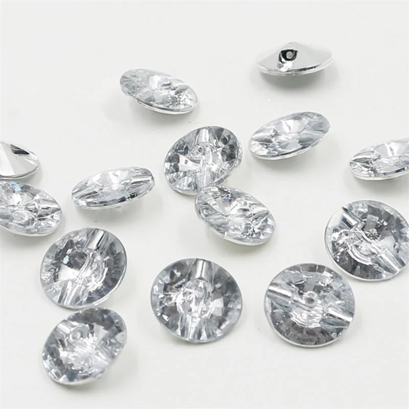 10PCS Rhinestone Acrylic Buttons 10mm/15mm/18mm/20mm/25mm Rhinestone Crystal Buttons For Clothing Sofa Craft Sewing Accessories