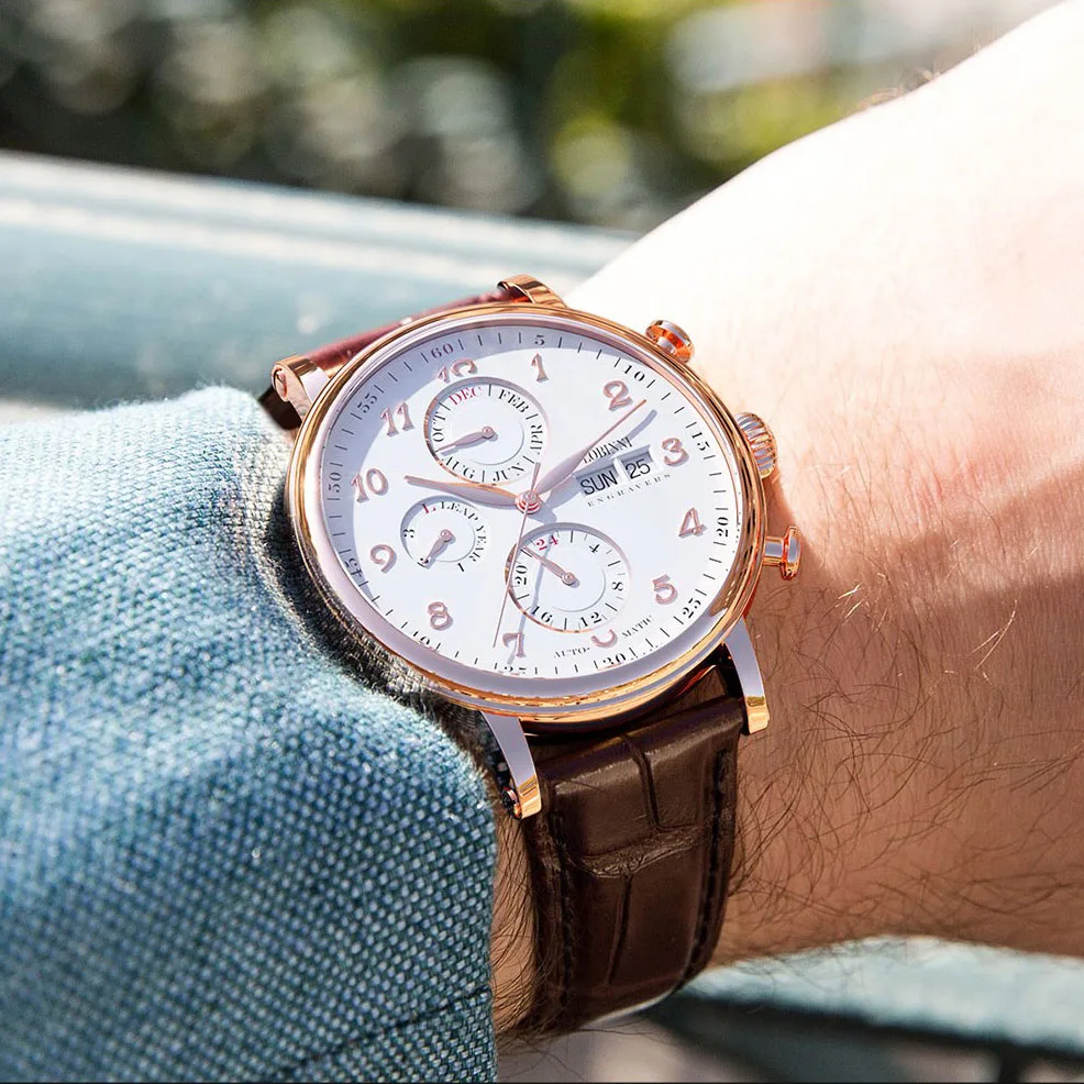 LOBINNI Mesh Steel Band Mens Automatic Mechanical Watch Sapphire Glass Waterproof Watches  Date Week Multi Function Wristwatch